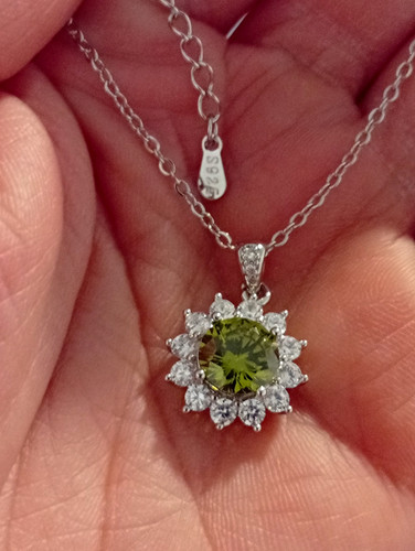 Halskette mit moisanite - moisanite, grün