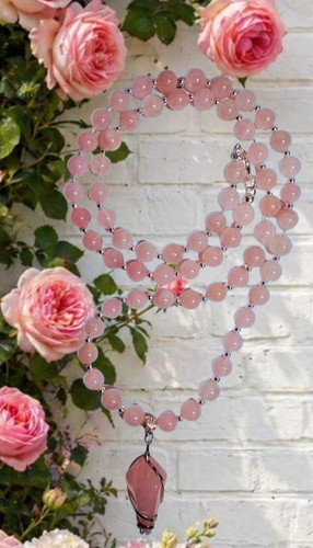Rosenquarz halskette cm - halskette🌹50,
