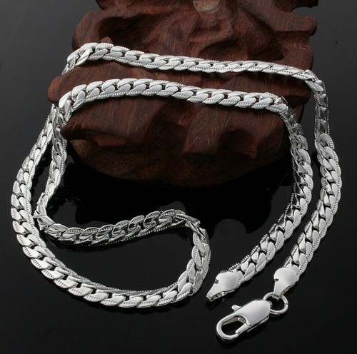 Silber kette 50cm 60cm - 50cm, 4mm